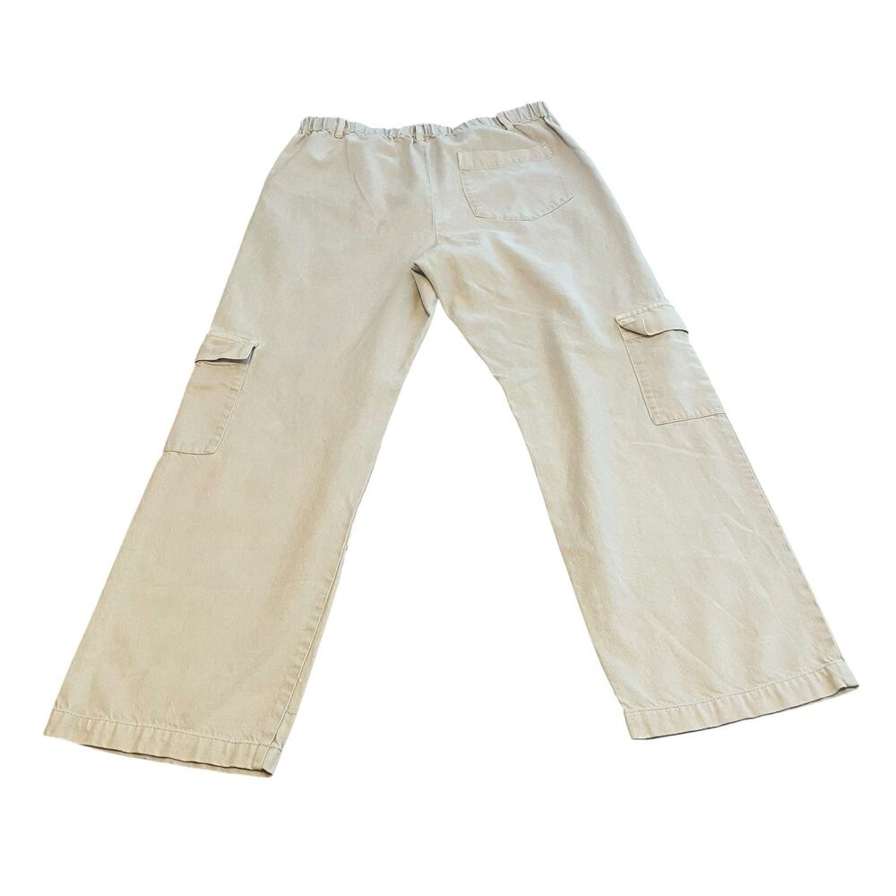 Young Fabulous & Broke YFB High Rise Cropped Cargo Pant Straight Leg Off White